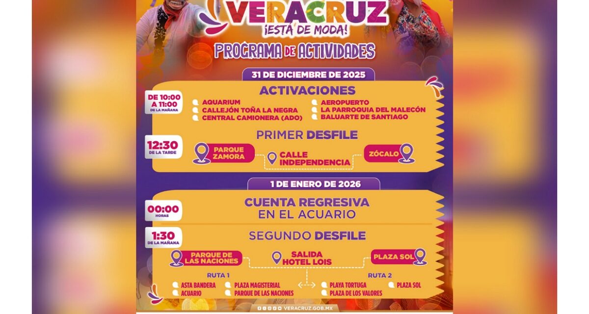 Entre música, tradición y alegría Despide el Año Viejo en Veracruz