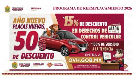 Reemplacamiento con 50% de descuento si se paga en los primeros seis meses de 2026