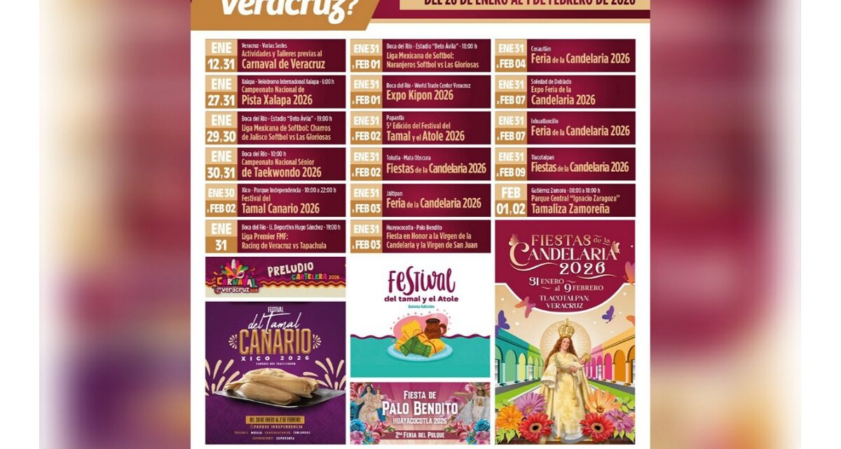 Planea tu visita; Veracruz te espera con una amplia agenda de actividades