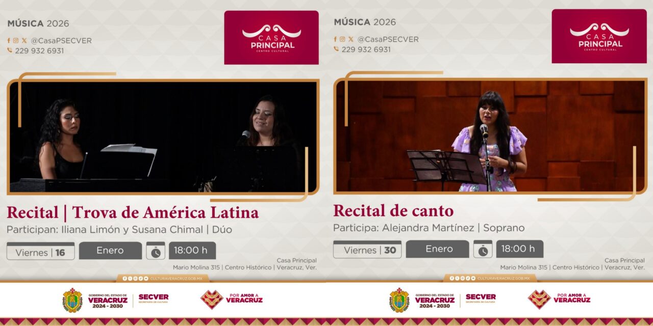 Asiste a los recitales musicales en el recinto Casa Principal, los viernes de enero