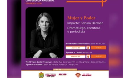 Invita SECVER a la conferencia magistral Mujer y Poder, impartida por Sabina Berman