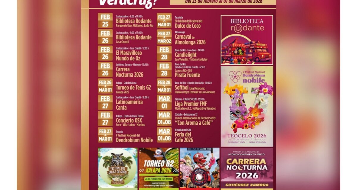 Presenta SECTUR cartelera semanal al 01 de marzo