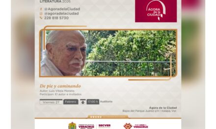 Invita SECVER a presentación editorial de Luis Vitela en el Ágora de la Ciudad