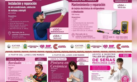 DIF Coatzacoalcos e ICATVER abren inscripciones para talleres con certificación