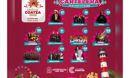 Música y diversión con Nodal, Yandel, Gloria Trevi y Molotov en la Expo Feria Coatza 2026