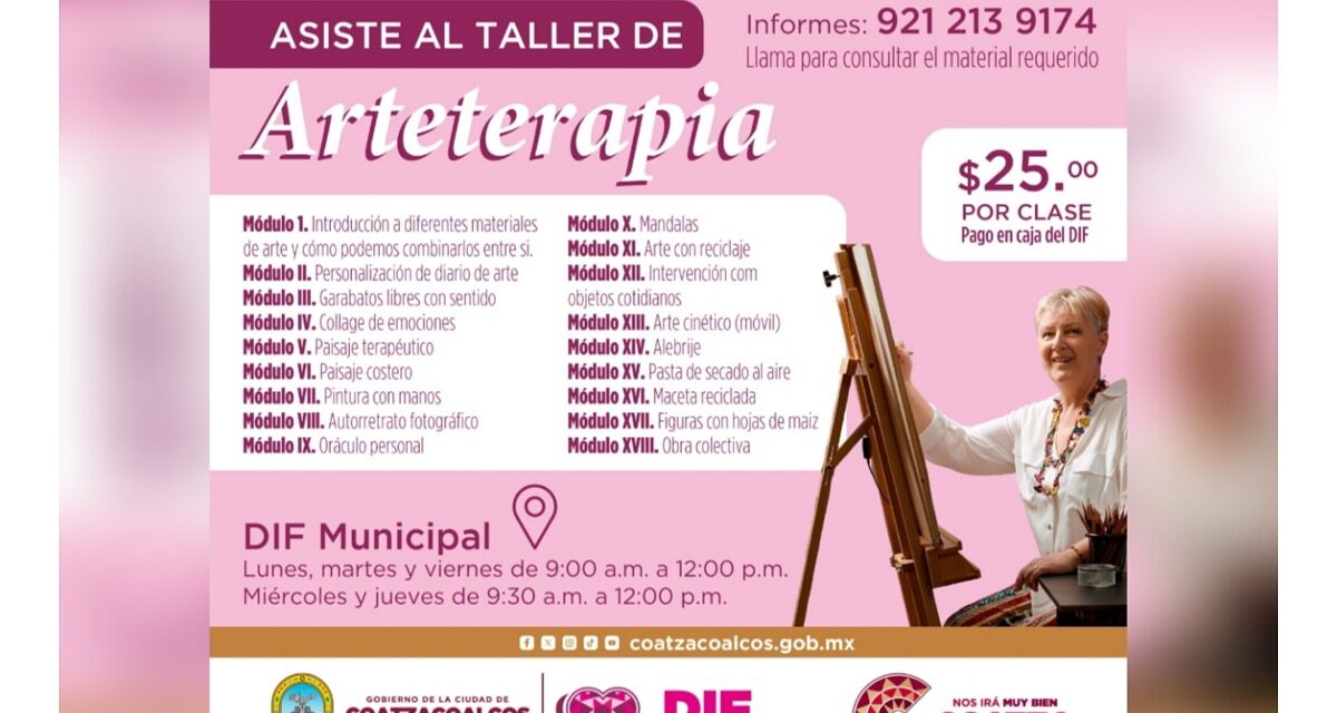 18 módulos para crear y sanar: abre inscripciones el Taller de Arteterapia en el DIF Coatzacoalcos