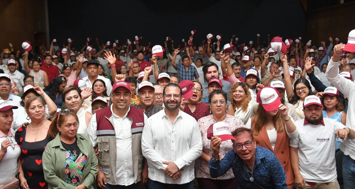 Pedro Miguel Rosaldo encabeza asamblea con estructuras de Morena para fortalecer la transformación en Coatzacoalcos