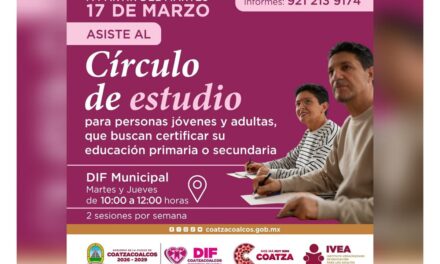 DIF Coatzacoalcos e IVEA lanzan talleres gratuitos de educación para jóvenes y adultos