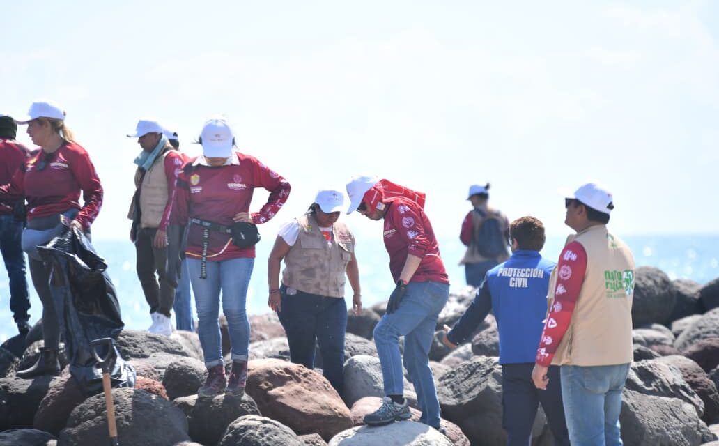 Limpian playa Mocambo, Sedema encabeza brigada