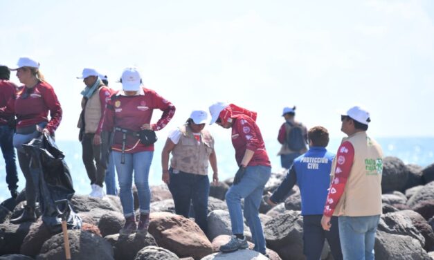 Limpian playa Mocambo, Sedema encabeza brigada