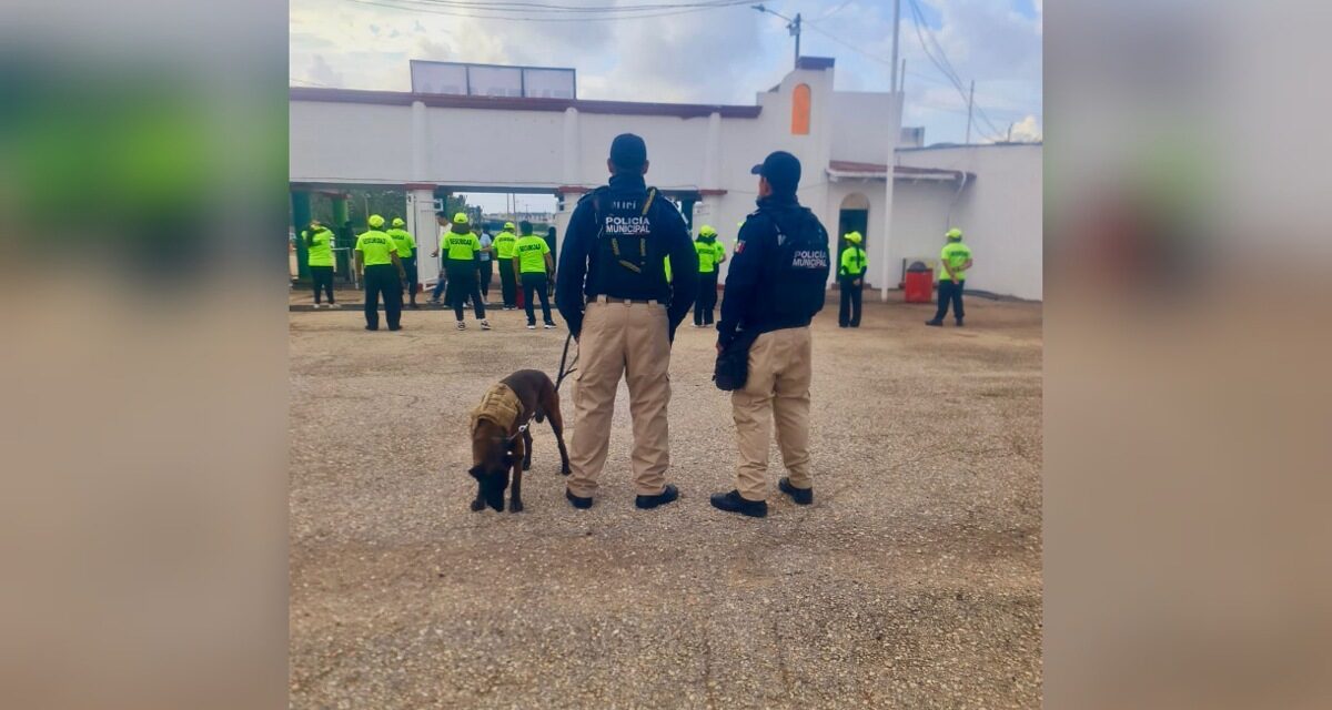 Unidad k9 de la Policía Municipal llevó a cabo exitoso operativo durante Expo Feria Coatza 2026