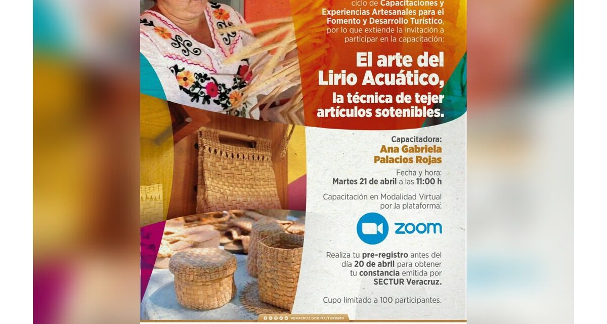 Ofrece SECTUR capacitación en tejido con lirio acuático