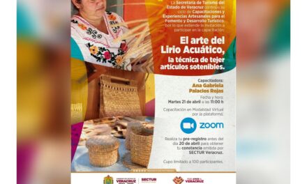 Ofrece SECTUR capacitación en tejido con lirio acuático