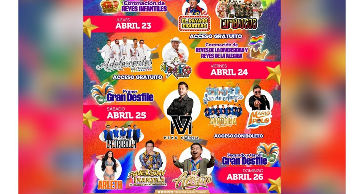 Llega el Carnaval Cardel 2026 con música y tradición del 23 al 26 de abril