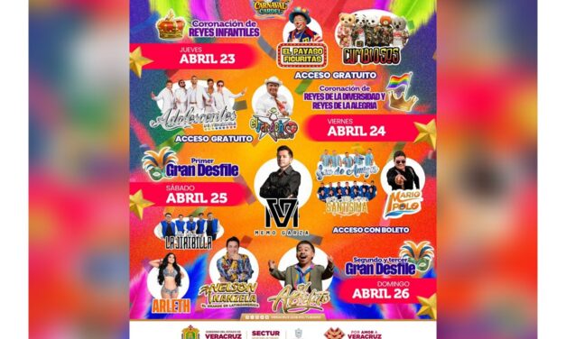 Llega el Carnaval Cardel 2026 con música y tradición del 23 al 26 de abril