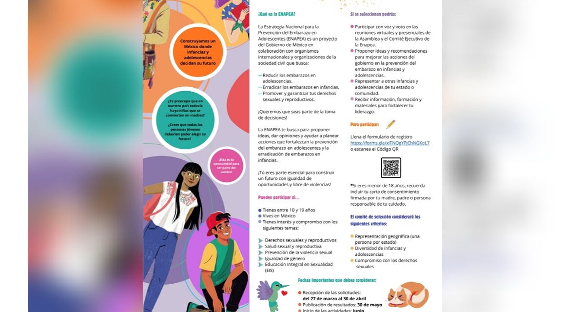 Convocan a jóvenes de Coatzacoalcos a participar en Estrategia Nacional para Prevenir Embarazo Adolescente