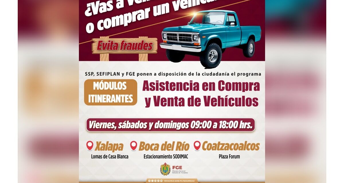 Integran SSP, SEFIPLAN y FGE programa para evitar el robo y fraude en compra-venta de vehículos