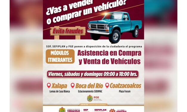 Integran SSP, SEFIPLAN y FGE programa para evitar el robo y fraude en compra-venta de vehículos