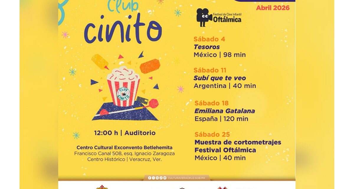 Presenta SECVER Club Cinito, muestra hecha por y para niñas y niños en el Exconvento Betlehemita
