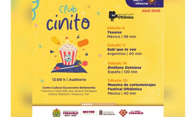 Presenta SECVER Club Cinito, muestra hecha por y para niñas y niños en el Exconvento Betlehemita