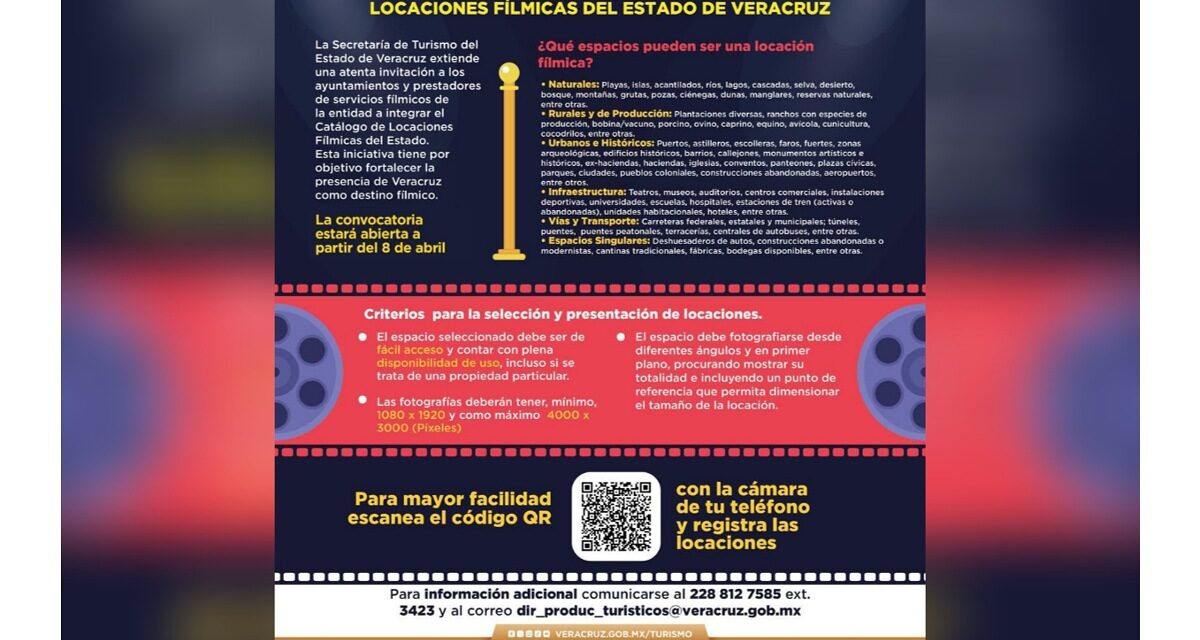 SECTUR abre convocatoria para integrar Catálogo de Locaciones Fílmicas
