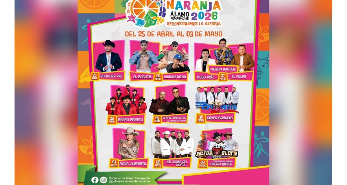 Asiste a la tradicional Feria de la Naranja de Álamo, inicia el próximo sábado