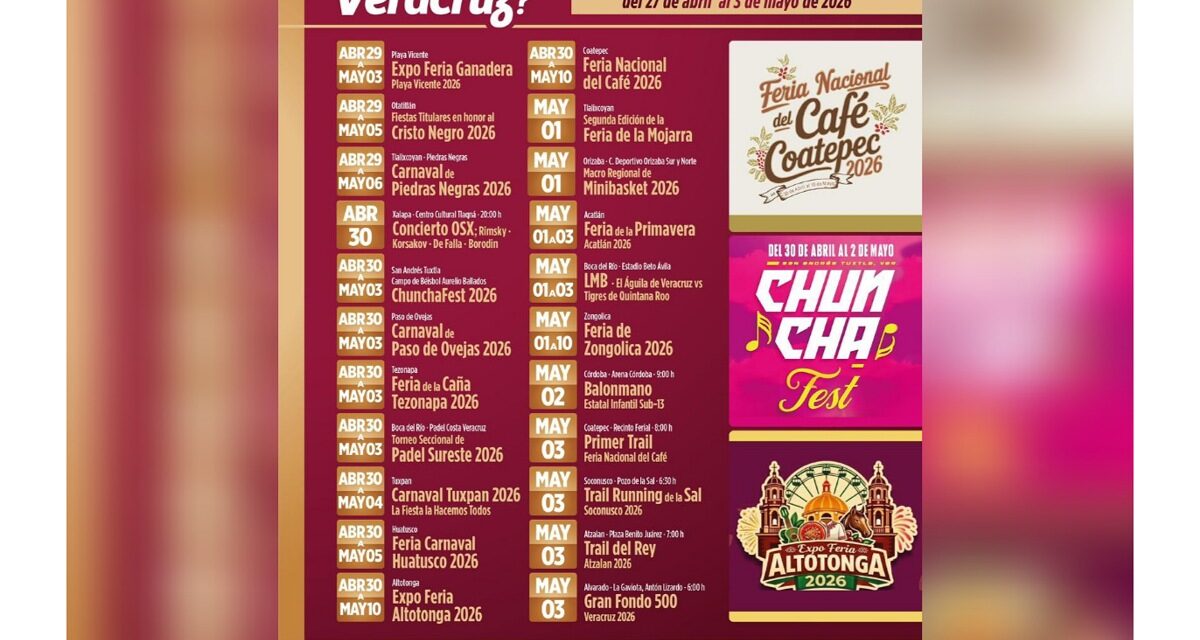 Ferias, carnavales y conciertos marcan la agenda turística en Veracruz
