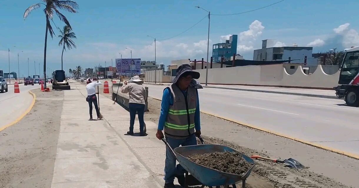 Intensifican labores de mantenimiento vial y limpieza en puntos estratégicos de Coatzacoalcos