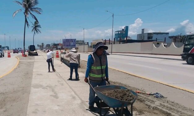 Intensifican labores de mantenimiento vial y limpieza en puntos estratégicos de Coatzacoalcos