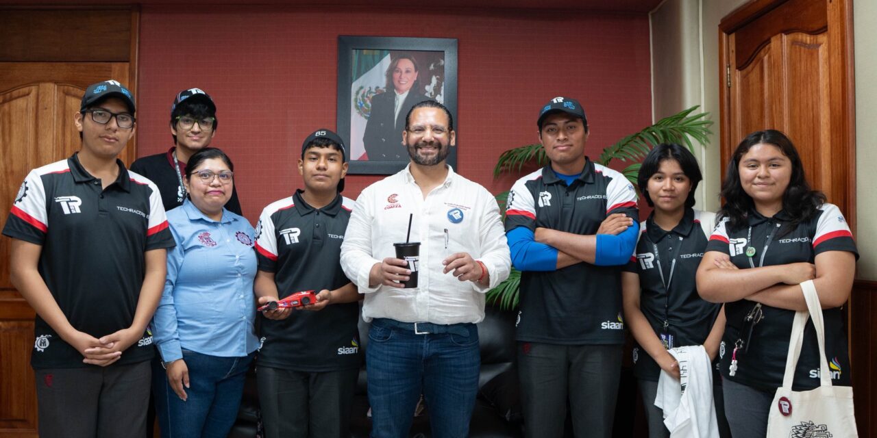 Alcalde Pedro Miguel Rosaldo respalda el talento de la escudería “TechRacers 85” del CBTIS 85