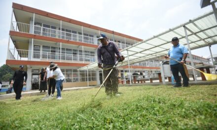 Realiza SEV tequio en primaria Carlos A. Carrillo de Xalapa