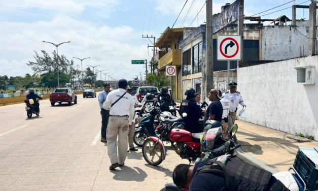 Aseguran 45 motocicletas sin placas durante operativo vial en Coatzacoalcos