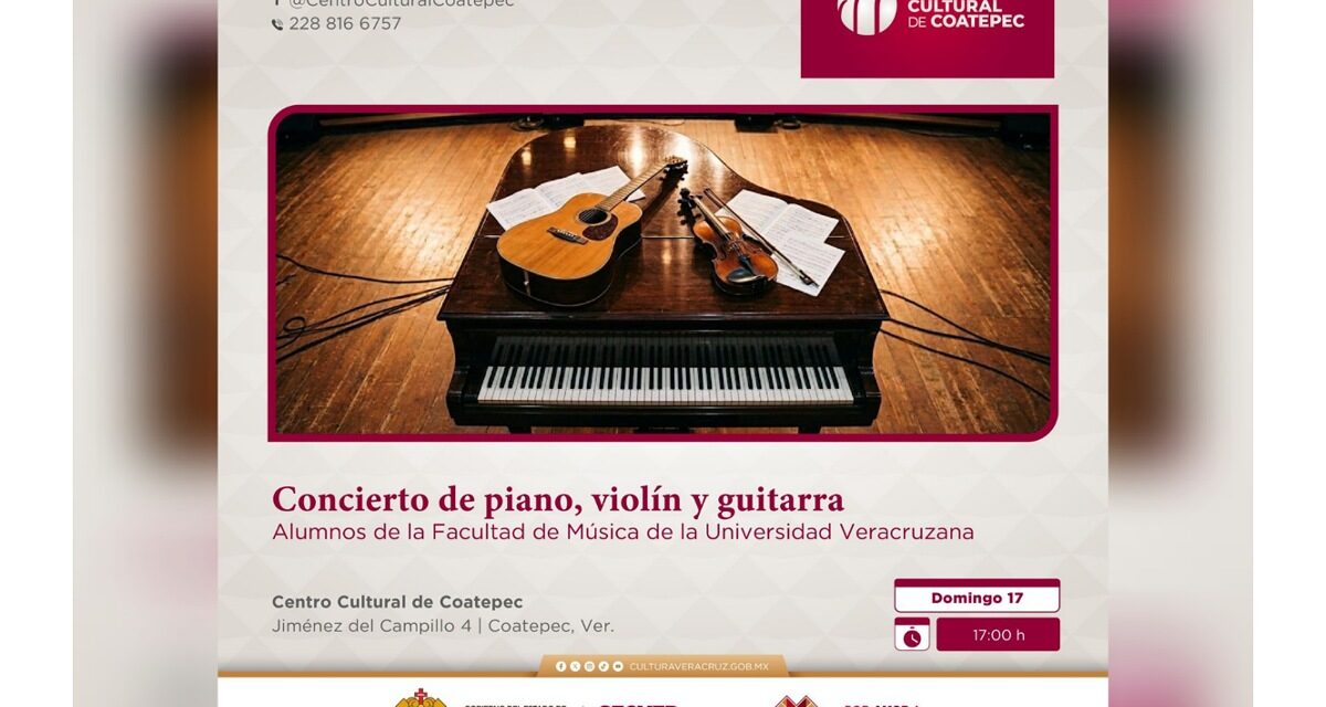 La SECVER invita a ciclo de presentaciones musicales en el Centro Cultural de Coatepec