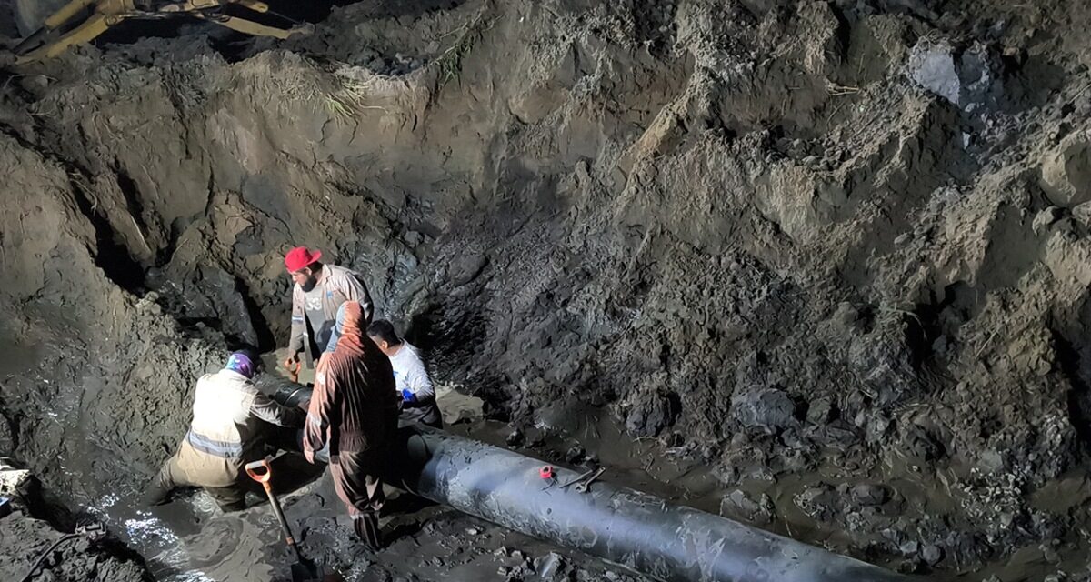 Concluyen trabajos de sustitución en línea de 18 pulgadas; se restablece paulatinamente el servicio de agua en colonias del poniente