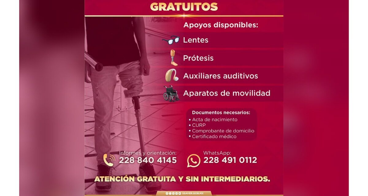 Entrega Secretaría de Salud apoyos funcionales de manera gratuita