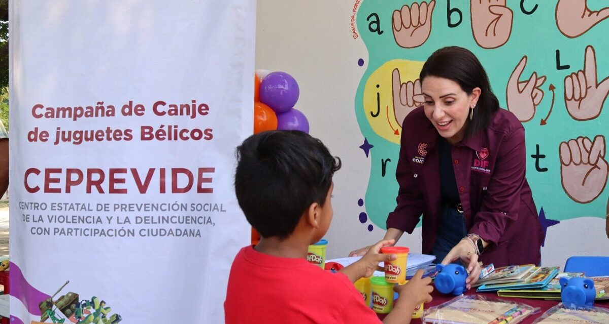 Primaria Vicente Guerrero se suma al programa de canje de juguetes bélicos del CEPREVIDE