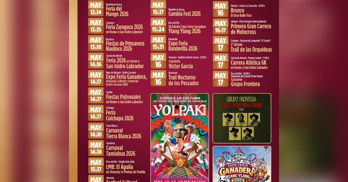 Festival Yolpaki y ferias regionales en agenda turística del 11 al 17 de mayo