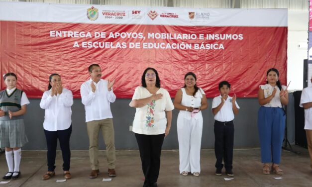 Con entrega a 266 planteles, SEV garantiza equipamiento escolar al 100% en Álamo