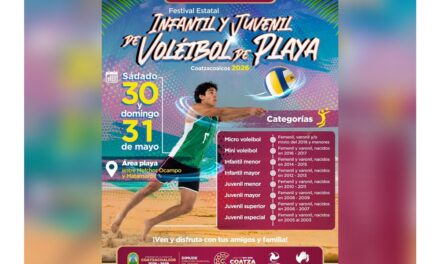 Coatzacoalcos será sede del Festival Estatal Infantil y Juvenil de Voleibol de Playa 2026