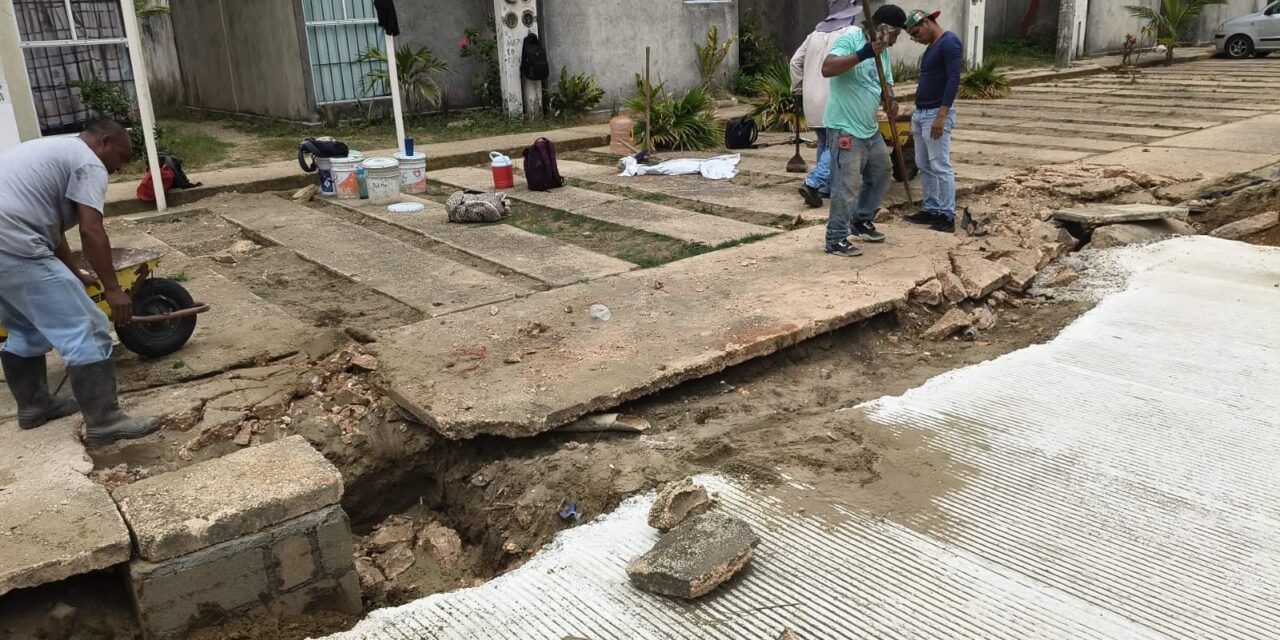 Avanzan obras de mejoramiento e infraestructura urbana en el fraccionamiento Santa Martha de Coatzacoalcos