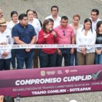 Rocío Nahle le cumple a la Sierra de Soteapan con 24 kilómetros de carretera