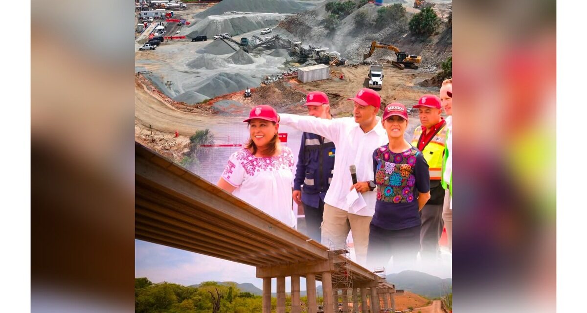 Presidenta y Gobernadora supervisan tramo Laguna Verde–La Mancha; registra 35% de avance