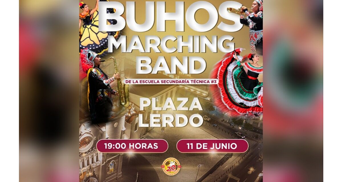 Búhos Marching Band se presentará el próximo jueves en la Plaza Lerdo