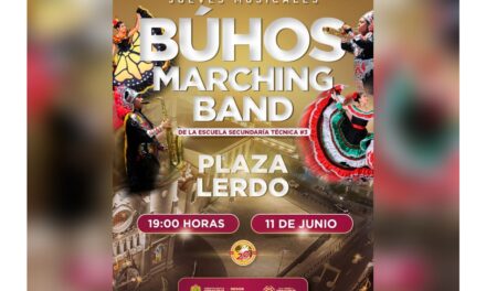 Búhos Marching Band se presentará el próximo jueves en la Plaza Lerdo