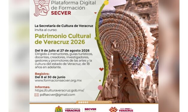 Invita la SECVER al curso virtual Patrimonio Cultural Veracruzano