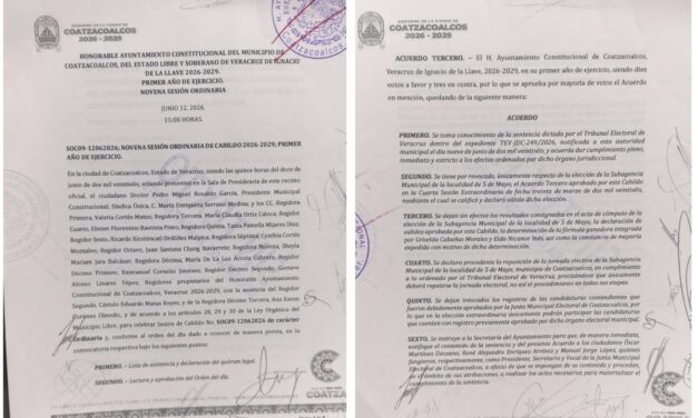 Coatzacoalcos realizará jornada extraordinaria para elección de la Subagencia Municipal de la localidad 5 de Mayo