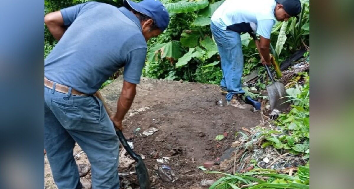 Atiende Obras Públicas de Coatzacoalcos daños por tormenta en Barrio Alegre