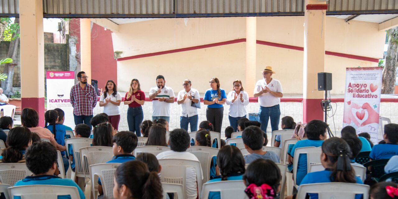 Ayuntamiento de Coatzacoalcos lleva Programa de Apoyo Solidario Educativo a primaria “16 de Septiembre”