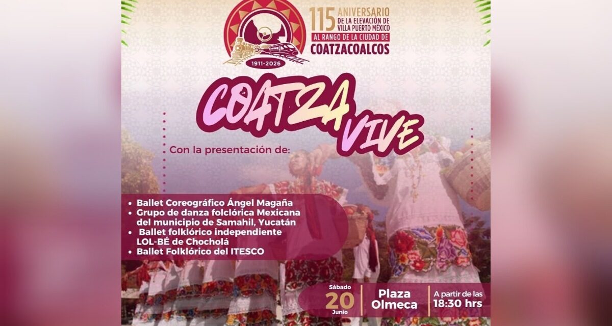 Ayuntamiento invita a disfrutar actividades culturales previo al 115 aniversario de Coatzacoalcos