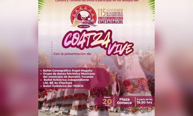 Ayuntamiento invita a disfrutar actividades culturales previo al 115 aniversario de Coatzacoalcos